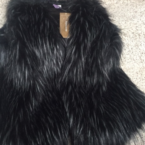 Alya Jackets & Blazers - Black with grey faux fur jacket